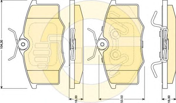 Комплект тормозных колодок, дисковый тормоз 6117591