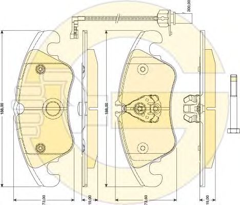 Комплект тормозных колодок, дисковый тормоз 6118051