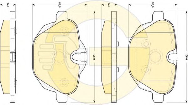 Комплект тормозных колодок, дисковый тормоз 6118404