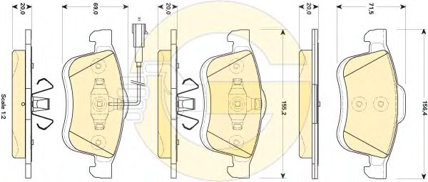 Комплект тормозных колодок, дисковый тормоз 6118644