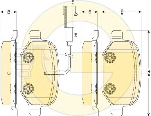 Комплект тормозных колодок, дисковый тормоз 6118822