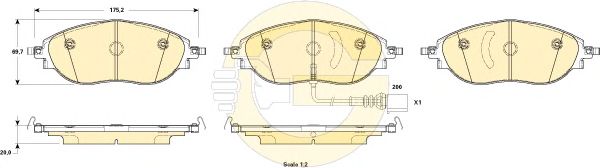 Комплект тормозных колодок, дисковый тормоз 6119184