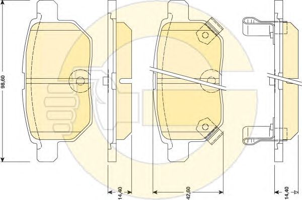 Комплект тормозных колодок, дисковый тормоз 6134549