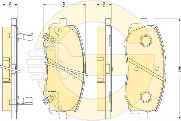 Комплект тормозных колодок, дисковый тормоз 6135109