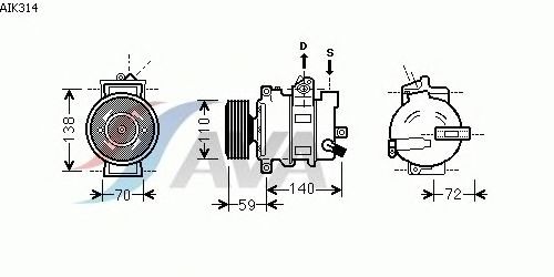 Kompressor, klimatanläggning AIK314