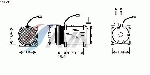 Kompressor, klimatanläggning CNK215