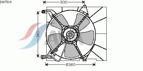 Вентилятор, охлаждение двигателя DW7514