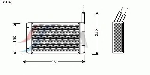 Permutador de calor, aquecimento do habitáculo FD6116