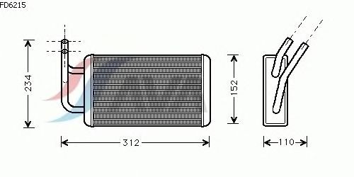 Permutador de calor, aquecimento do habitáculo FD6215