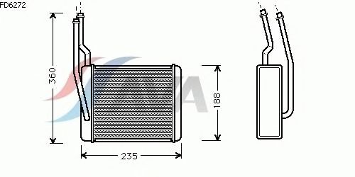 Permutador de calor, aquecimento do habitáculo FD6272