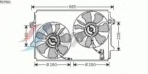 Ventilator, motorkøling FD7501