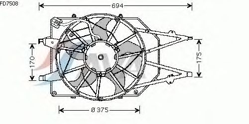 Вентилятор, охлаждение двигателя FD7508