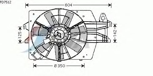 Вентилятор, охлаждение двигателя FD7512