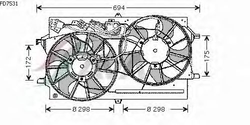 Вентилятор, охлаждение двигателя FD7531