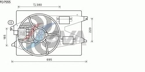 Вентилятор, охлаждение двигателя FD7555