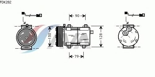 Compresor, aire acondicionado FDK282