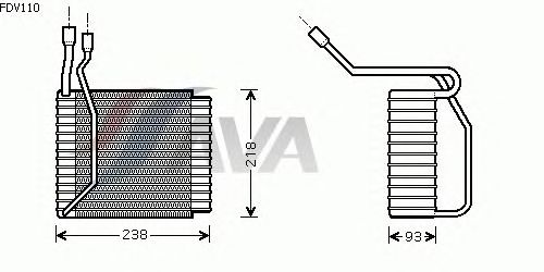 Evaporator, air conditioning FDV110