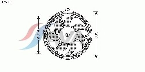 Вентилятор, охлаждение двигателя FT7539