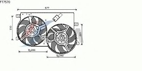 Вентилятор, охлаждение двигателя FT7570