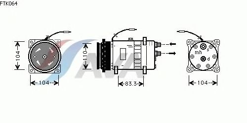 Compressor, ar condicionado FTK064