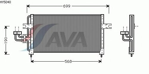 Condensator, airconditioning HY5040