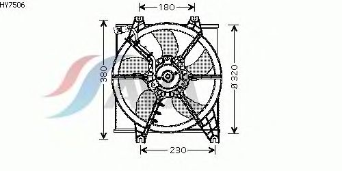 Ventilador, refrigeração do motor HY7506