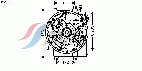 Вентилятор, охлаждение двигателя HY7510