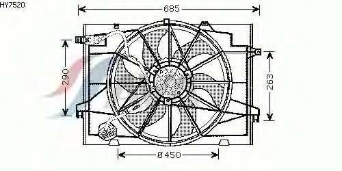Ventilator, motorkøling HY7520