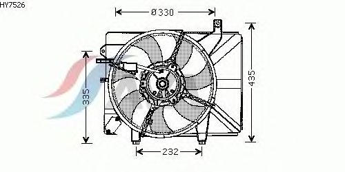 Ventilator, motorkøling HY7526