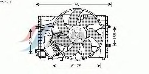 Вентилятор, охлаждение двигателя MS7507