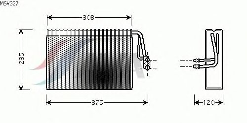 Evaporator, air conditioning MSV327