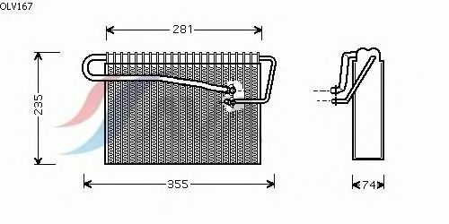 Evaporator, air conditioning OLV167