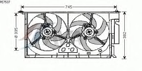 Вентилятор, охлаждение двигателя PE7537