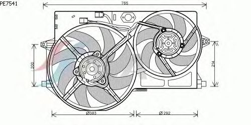 Ventilator, motorkøling PE7541