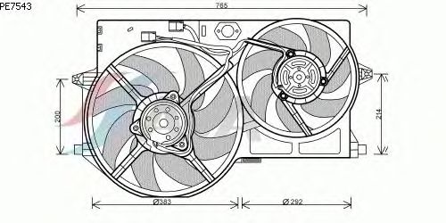 Ventilator, motorkøling PE7543