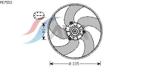Вентилятор, охлаждение двигателя PE7553