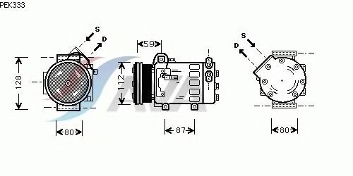 Compressor, ar condicionado PEK333