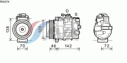 Kompressori, ilmastointilaite PRK074