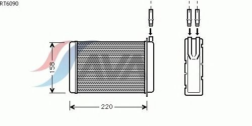 Permutador de calor, aquecimento do habitáculo RT6090