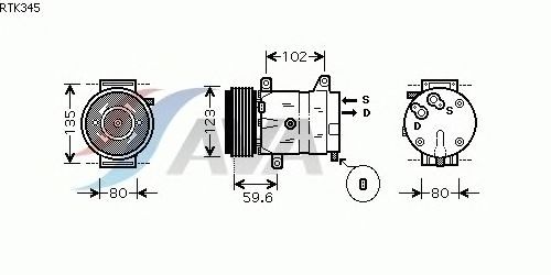 Compressor, air conditioning RTK345