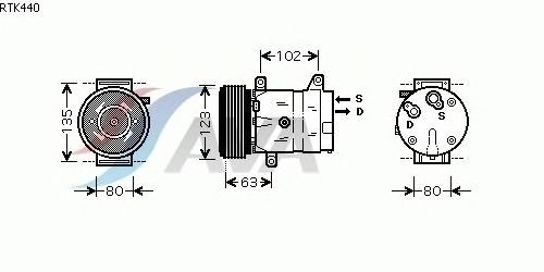 Compressor, ar condicionado RTK440