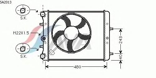 Radiator, engine cooling SA2013