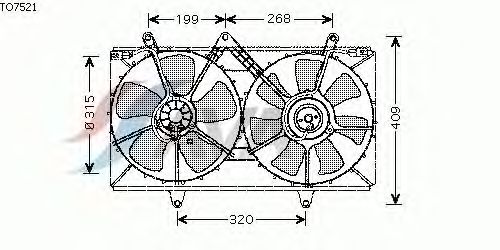 Вентилятор, охлаждение двигателя TO7521
