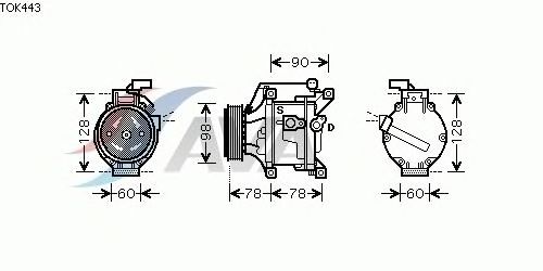 Kompressori, ilmastointilaite TOK443