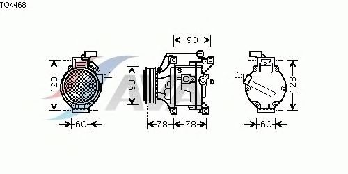 Kompressor, Klimaanlage TOK468