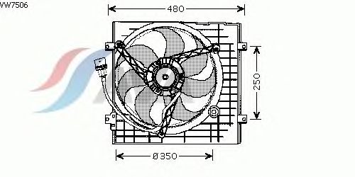 Ventilateur, refroidissement du moteur VW7506
