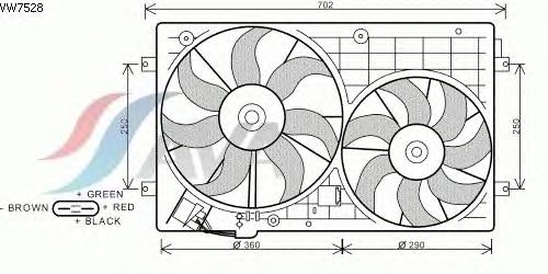 Ventilateur, refroidissement du moteur VW7528