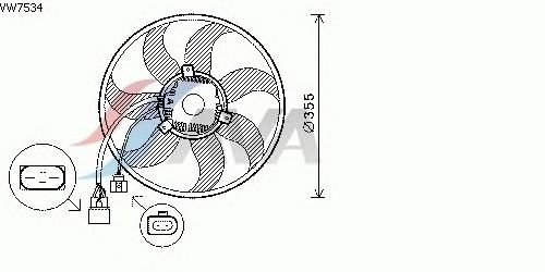 Вентилятор, охлаждение двигателя VW7534