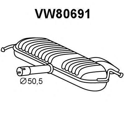 Bagerste lyddæmper VW80691