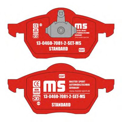 Комплект тормозных колодок, дисковый тормоз 13-0460-7081-2-SET-MS